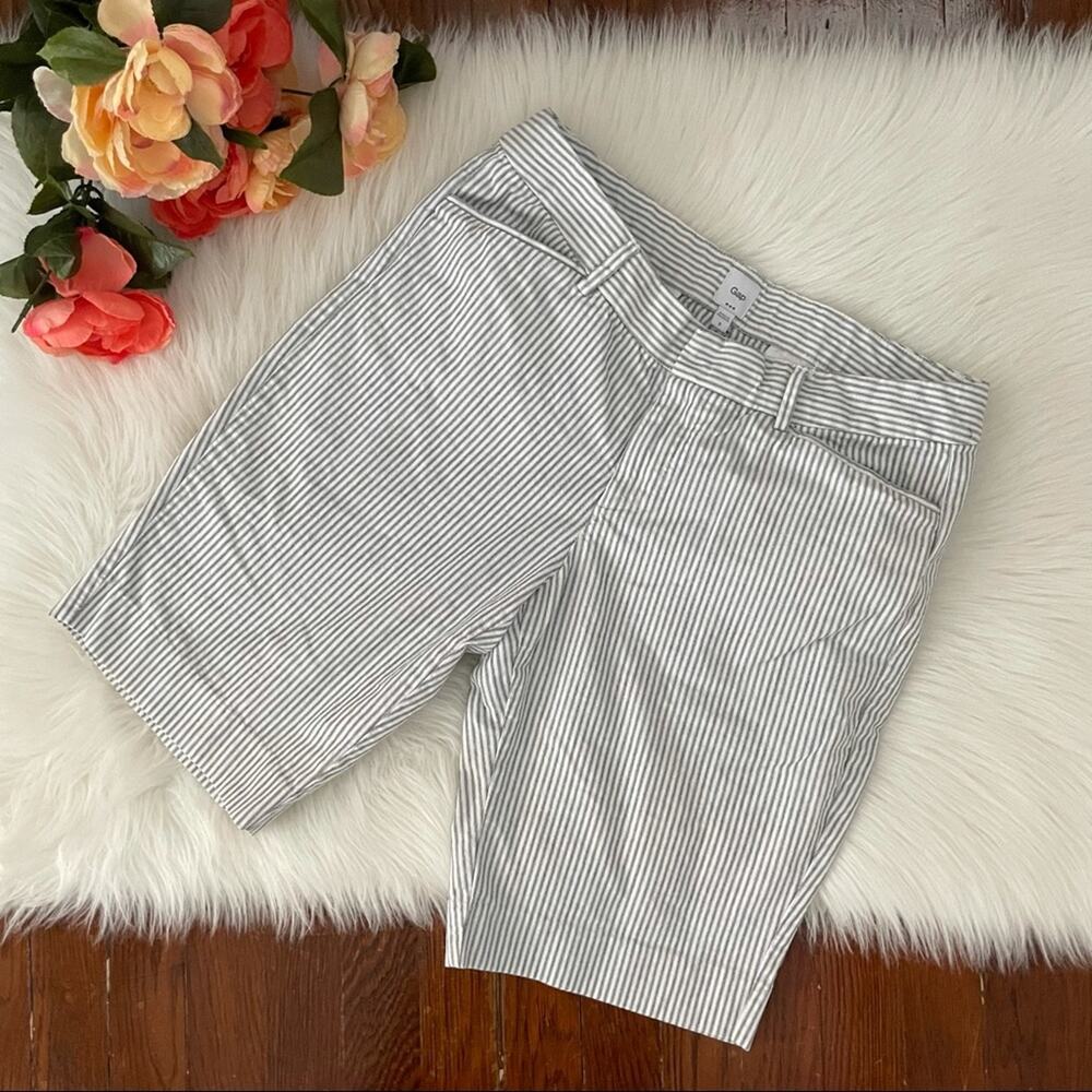Gap Blue Stripe Bermuda Shorts 100% Cotton